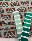 Multicolored Abstract Pattern Printed Silk Habotai