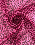 Pink Animalier Printed Pure Silk Chiffon