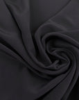 Black Pure Silk Crepe De Chine