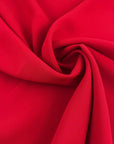 Red Stretch Viscose And Polyester Crepe Cady