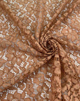Caramel Colored Cotton Blend Rebrodé Lace