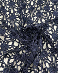 Floral Pattern Blue Viscose Macrame' Lace