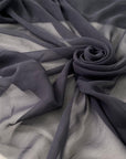 Pure silk chiffon in dark gray, color reference iron gate, very soft, light, and flowy with transparency. Ideal for skirts, skirts, and dresses. High-quality deadstock fabric by the meter collected in Stock from a Maison de Couture in Italy.