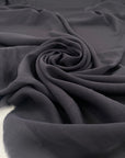 Gray georgette silk soft, falling and transparent. High-quality deadstock fabric collected in Stock from a Maison de Couture in Italy.
