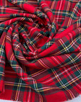 Flannel tartan fabric of pure soft wool deadstock. Picked up in stock from a Maison de Couture in Italy.