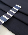 Pure cotton flannel in dark blue, soft, light and warm. High-quality deadstock fabric collected in Stock from a Maison de Couture in Italy.