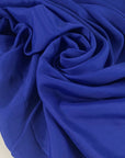 Pure viscose blue canvas fabric. High-quality deadstock fabric by the meter collected in Stock from a Maison de Couture in Italy.