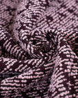 Wisteria purple jacquard textured and stif blended fabric. High quality deadstock fabric.