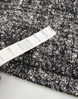 Black and white cotton silk viscose jacquard tweed
