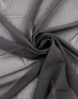 Black polyester chiffon, soft, fluid and non-stretch. High-quality deadstock collected in Stock from a Maison de Couture in Italy.