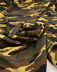 Stretchy camouflage printed viscose cadi