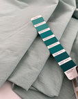 Stretch cotton piquet in bars (in the opposite side) soft