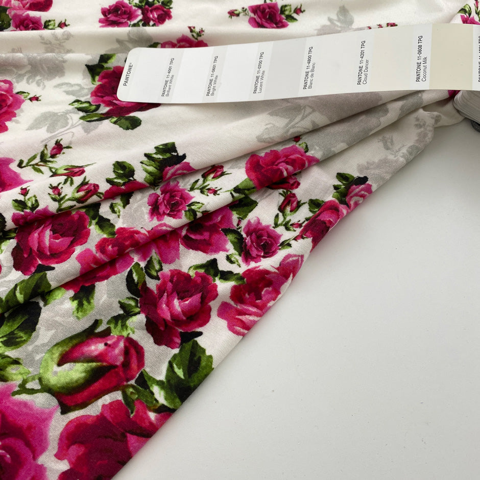 Soft floral print viscose jersey