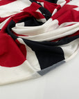 Red and black white printed viscose jersey