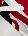 Red and black white printed viscose jersey