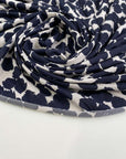 Blue and white fall printed viscose jersey