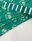 Green and white printed viscose jersey