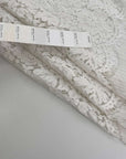 Cotton and polyester rebrodè lace in 140 cm panels . High quality deadstock fabric picked up in Stock from a Maison de Couture in Italy.