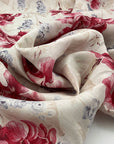 Soft printed linen with floral composition