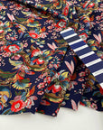 Soft stretch printed polyester cadi