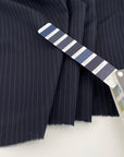 Textured and pinstriped pure wool canvas