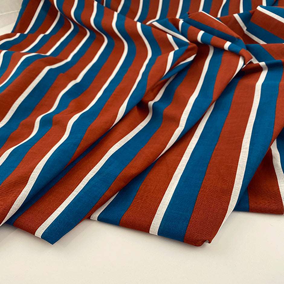 Pure linen printed soft in irregular weave