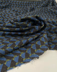 Printed soft wool canvas with geometric design