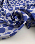 Crisp yarn-dyed jacquard of viscose and polka dot silk