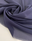 Midnight blue plain silk georgette