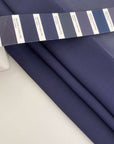 Midnight blue plain silk georgette