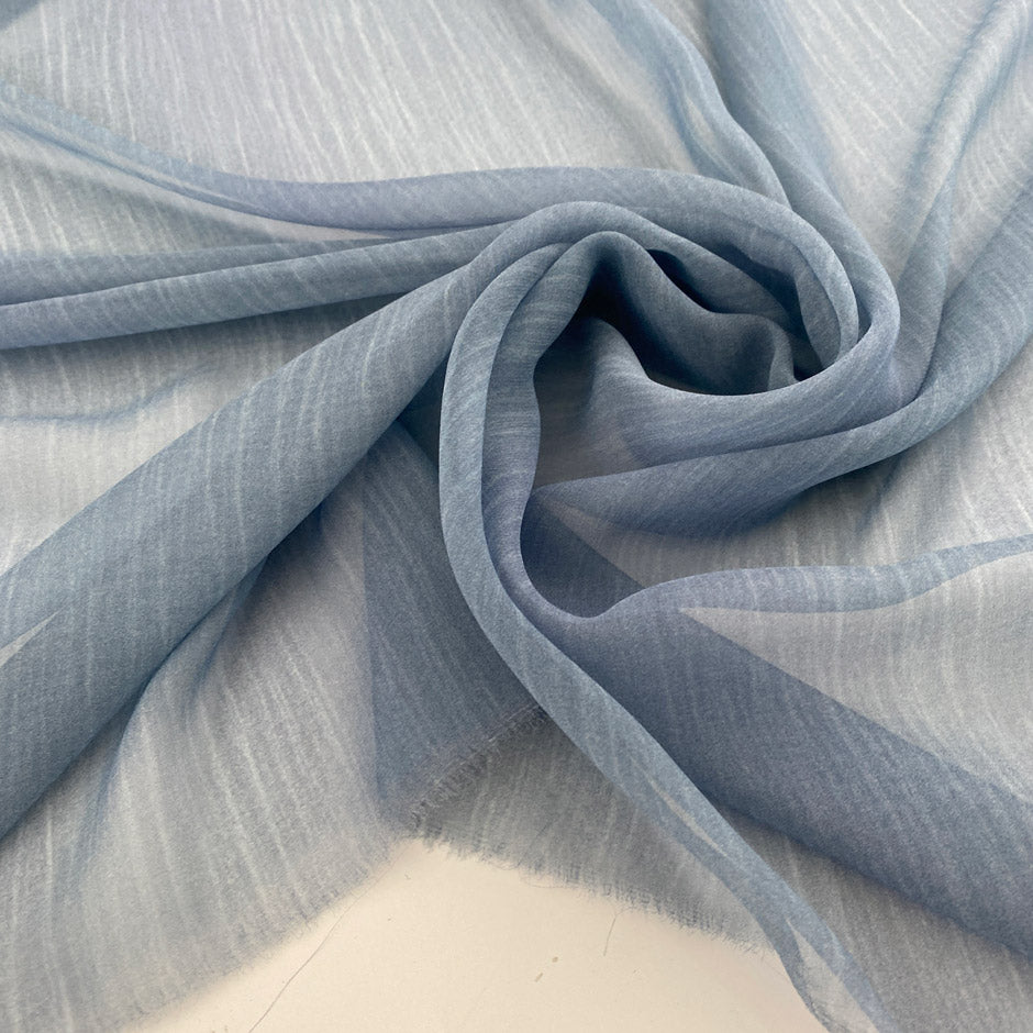 Light blue solid color heavy silk georgette