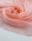 Solid color salmon pink crepe silk voile