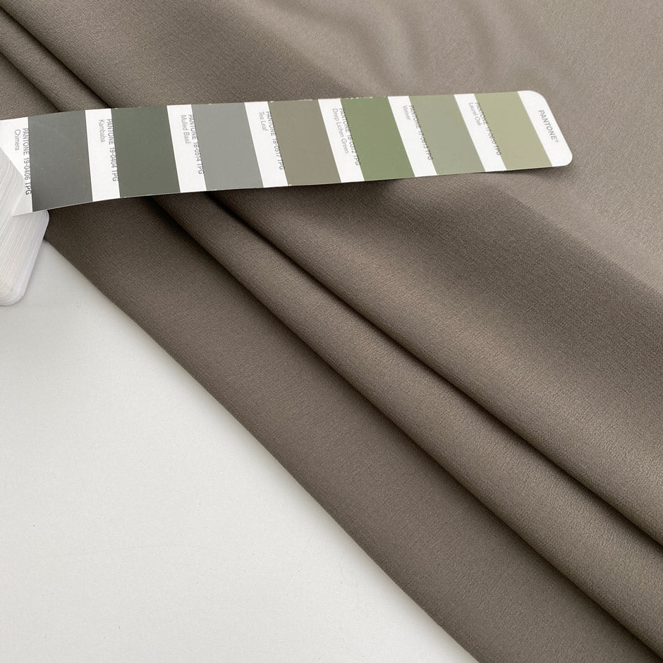 Grey Solid Color Silk Georgette