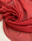 Red solid color silk georgette