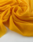 Plain yellow silk georgette
