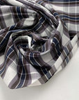 Cotton madras with dark gray stripes - High quality deadstock
