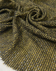 Polyester and viscose net jersey in yellow and black very soft light and transparent ideal for dresses layering and lightweight jackets. High-quality deadstock collected in Stock from a Maison de Couture in Italy.