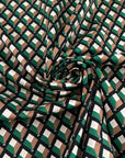 Multicolour geometric print cotton sateen, stretch and perfect for shirts. High-quality deadstock collected in Stock from a Maison de Couture in Italy.