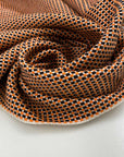Cotton and polyester jacquard tweed, heavy, textured orange fabric. High quality deadstock fabric collected in Stock from a Maison de Couture in Italy.