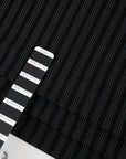 Black Chalk Stripe With White Lines
