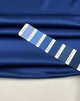 Blue double-face viscose-acetate crepe satin cady, soft, fluid and non-stretch. High-quality deadstock collected in Stock from a Maison de Couture in Italy.