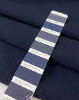 Heavy and flowing wool blend with stretch in dark blue. Ideal for structured yet elegant skirts, trousers, jackets, and dresses.High-quality deadstock collected in Stock from a Maison de Couture in Italy.