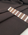 Blue base with brown wires wool and cotton blend. High-quality deadstock fabric collected in Stock from a Maison de Couture in Italy.