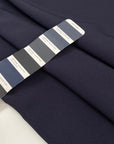 Heavy cady in cotton and polyester with elastane in double blue, very soft and flowy. High-quality deadstock fabric by the meter collected in Stock from a Maison de Couture in Italy.