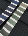 Soft pure cotton poplin with a check pattern in green and dark blue. Comfortable and versatile, ideal for shirting and dresses.High-quality deadstock collected in Stock from a Maison de Couture in Italy.