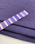 Gray and purple striped cotton sweater
