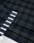 Blue and gray square flannel in pure virgin wool. High-quality deadstock fabric by the meter collected in Stock from a Maison de Couture in Italy.