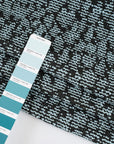 Teal jacquard textured and stiff blended fabric - High quality deadstock fabric.