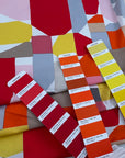 Multicoloured geometric print cotton poplin, soft and non-stretch, perfect for shirts. High-quality deadstock collected in Stock from a Maison de Couture in Italy. 
