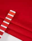 Red textured pure cotton sweatshirt. High-quality deadstock fabric collected in Stock from a Maison de Couture in Italy.